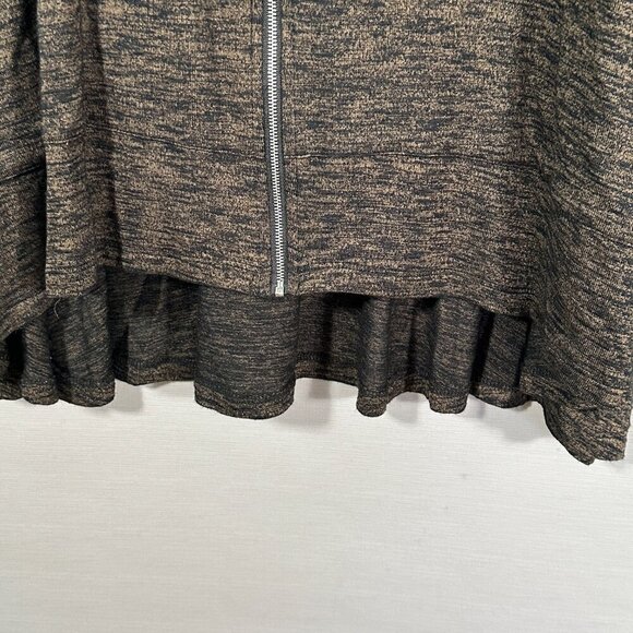 Sun Kim Sweater Womens Small Cardigan Full Zip Brown Black Stretch Pockets Swing - Picture 3 of 8